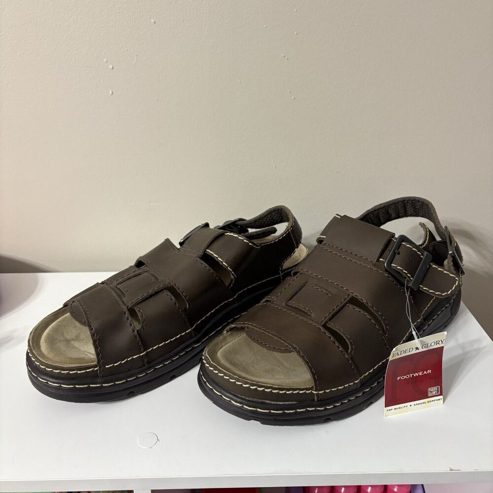 Faded Glory Chunky Platform Sandals Men’s Size 11 Brown Fisherman VINTAGE Y2K